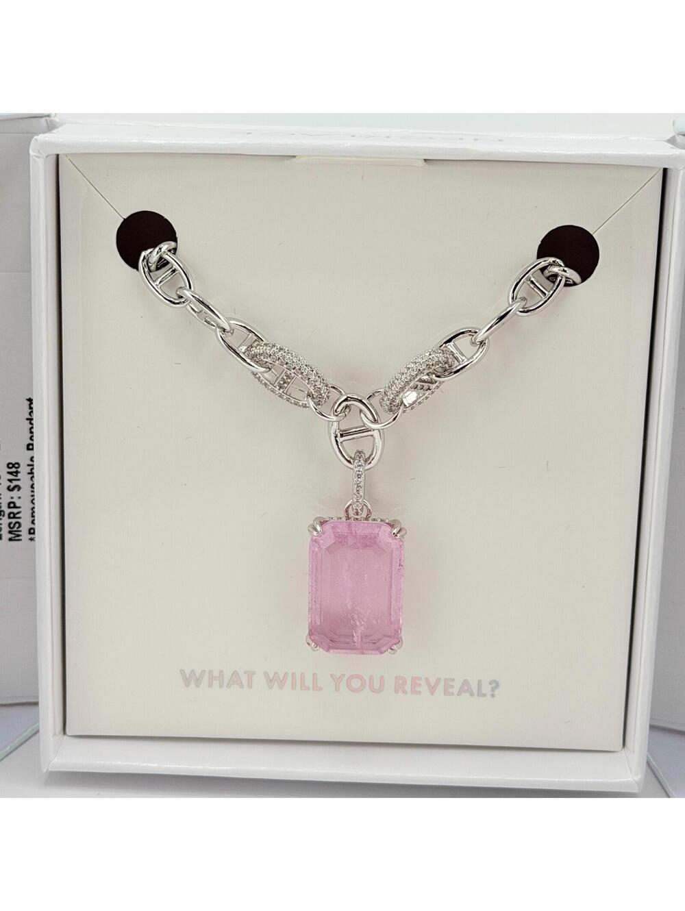 Bomb Party MHA Necklace "You Are A Masterpiece" Pink Tourmaline on Silver